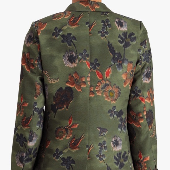 Scotch & Soda Green Poetry Tapestry - Camo/Floral Db Blazer - Sz. L - Picture 5 of 16